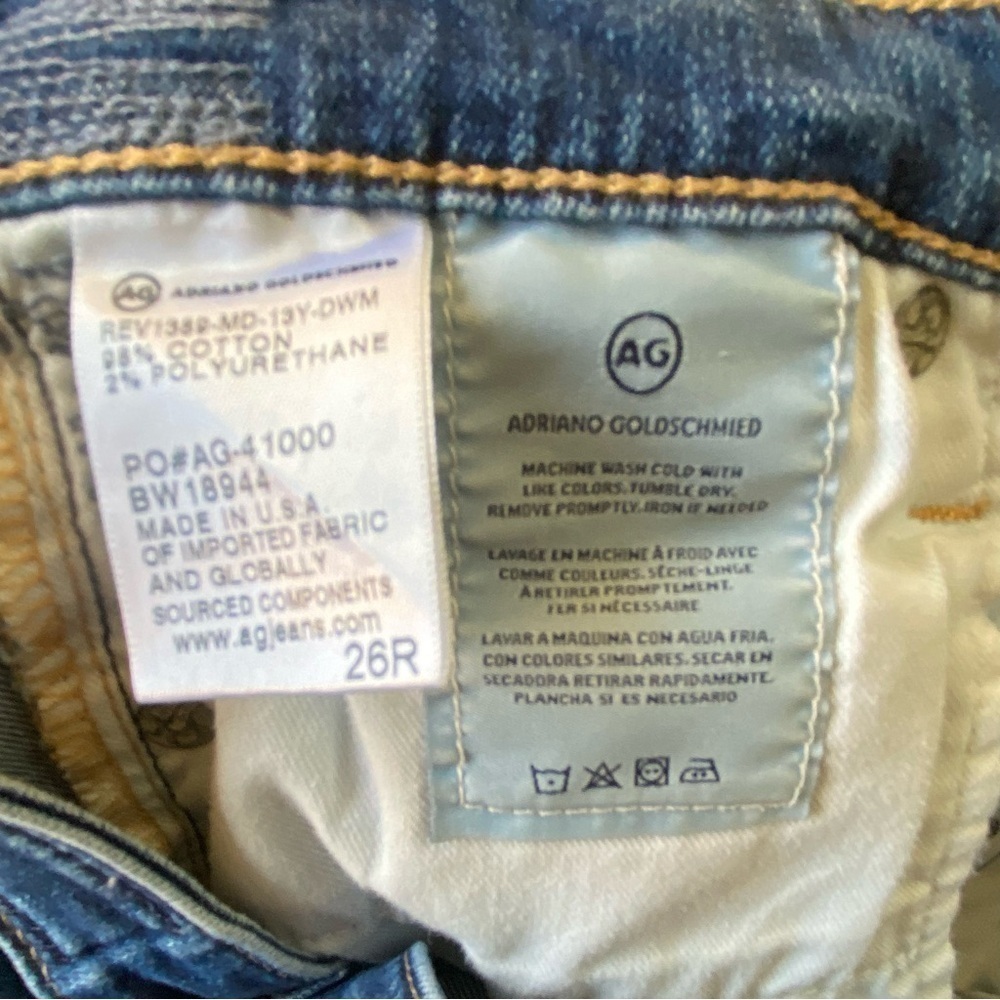 Ag Adriano Goldschmied Vintage Distress Blue Skinny Legging Ankle Jean SZ 26 - Picture 10 of 15